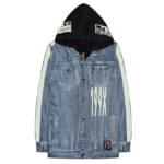 The Weeknd celebrity tour merch XO Scanners hooded denim jacket