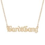 Cardi B. celebrity tour merch Bardi gang gold necklace