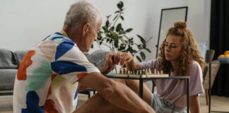 Woman and Elderly Parent