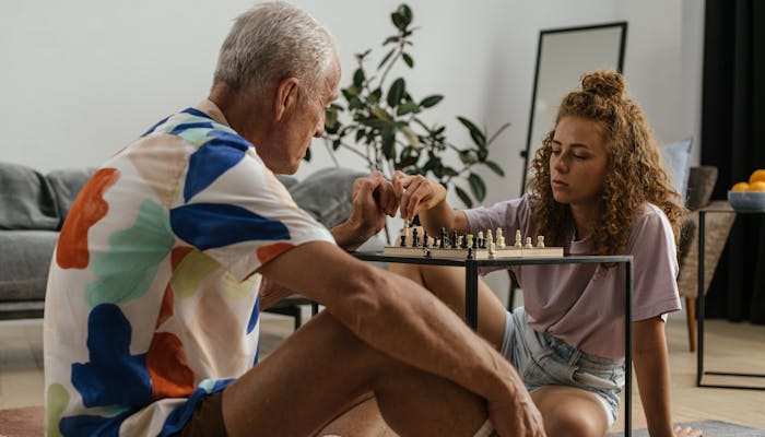 Woman and Elderly Parent