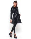 Mac trench coat in black vinyl, $42, motelrocks.com