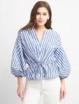 Stripe balloon sleeve top with cinched waist, $63, gap.com